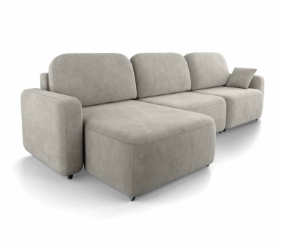 Диван-кровать, набор 200, оттоманка слева, ткань Сенсей (Scratch resistance) Cream